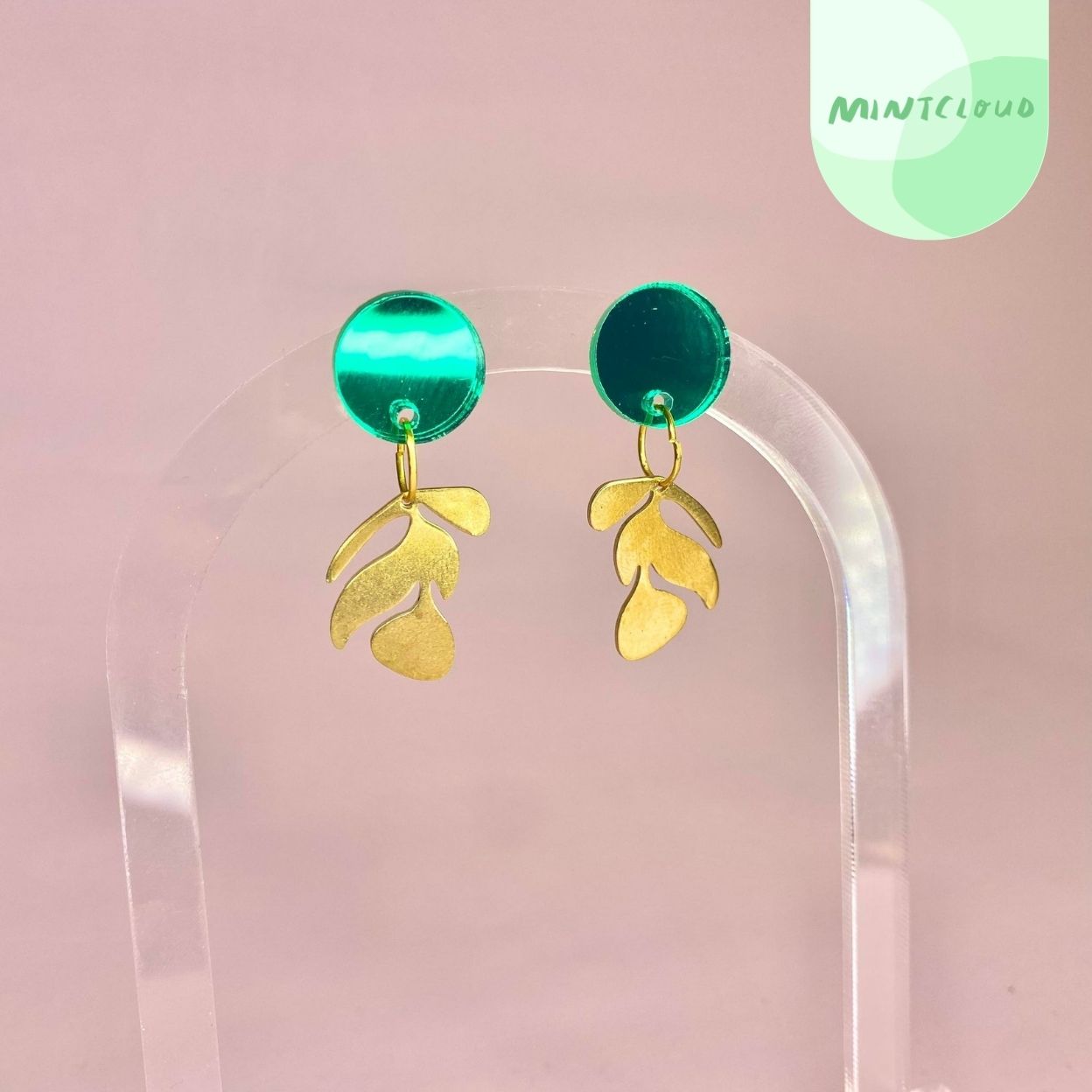 Brass Dangles - Leaf From Mintcloud Studio, an online jewellery store based in Adelaide South Australia