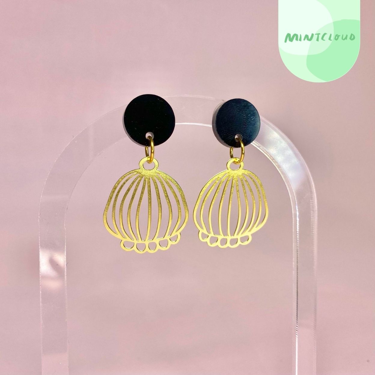 Brass Dangles - Poppy Pod From Mintcloud Studio, an online jewellery store based in Adelaide South Australia