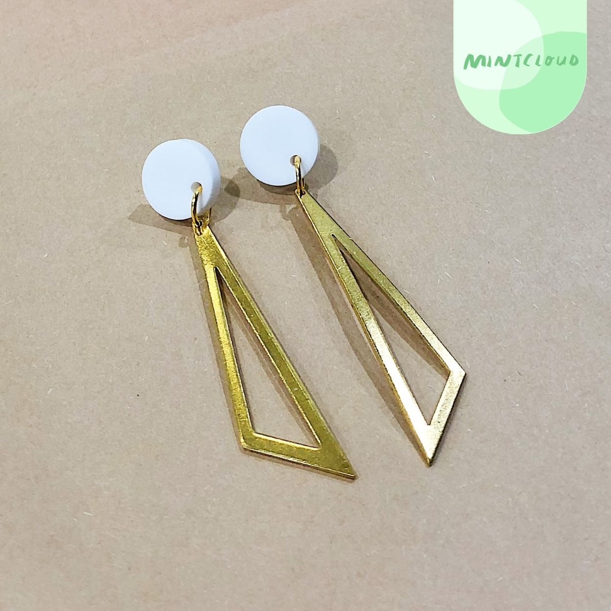 Brass Dangles - Angular From Mintcloud Studio, an online jewellery store based in Adelaide South Australia