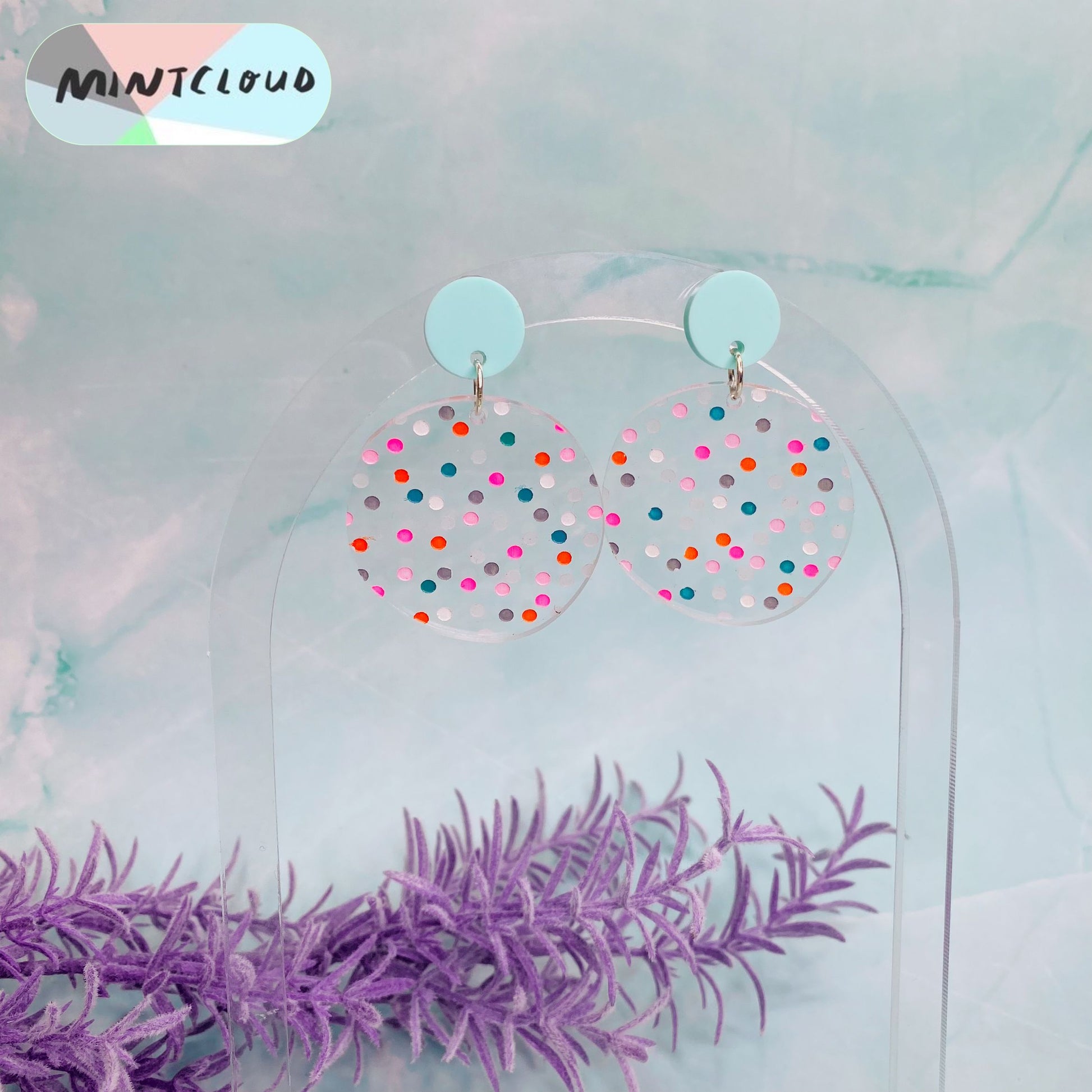 Confetti Dot Dangles - Various Colours From Mintcloud Studio, an online jewellery store based in Adelaide South Australia