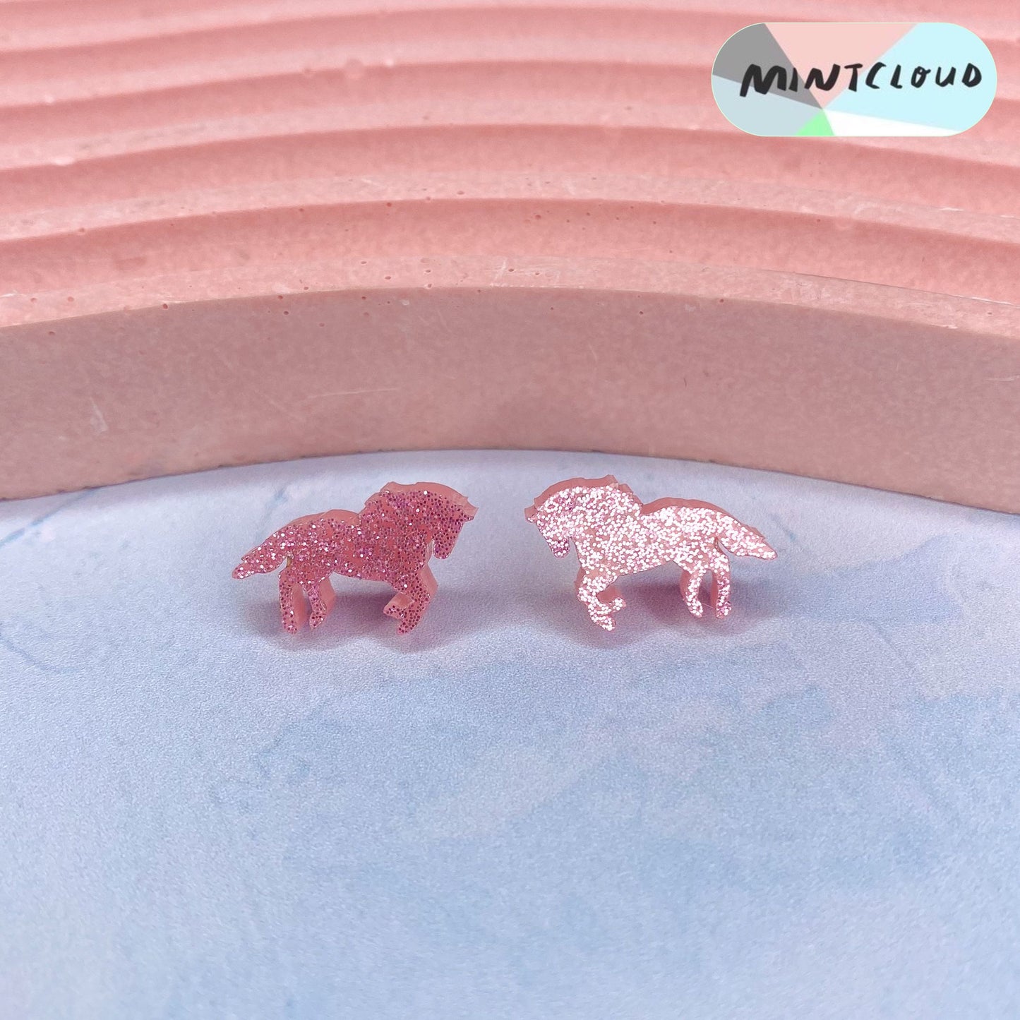 Horse Studs - Various Colours From Mintcloud Studio, an online jewellery store based in Adelaide South Australia