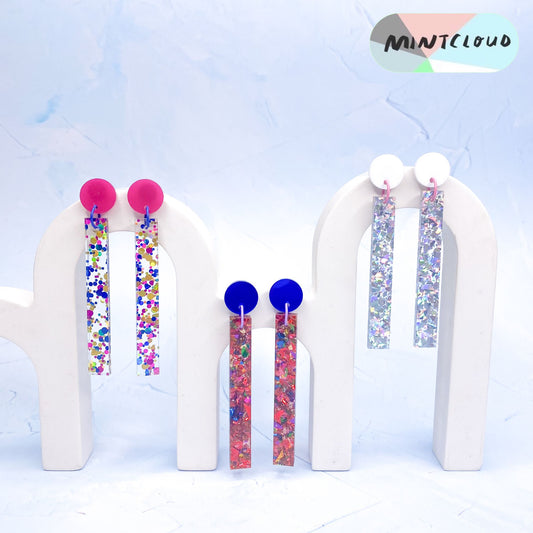 Confetti Sticks Dangles - Various Colours From Mintcloud Studio, an online jewellery store based in Adelaide South Australia