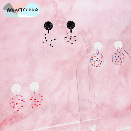 Mini Confetti Dot Dangles - Various Colours