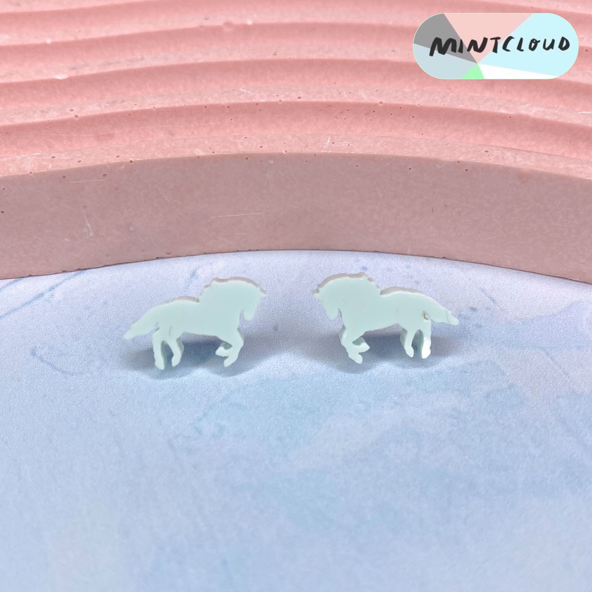 Horse Studs - Various Colours From Mintcloud Studio, an online jewellery store based in Adelaide South Australia