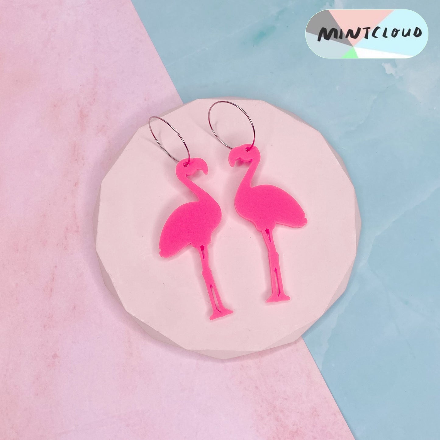 Flamingos Dangles - Various Colours From Mintcloud Studio, an online jewellery store based in Adelaide South Australia