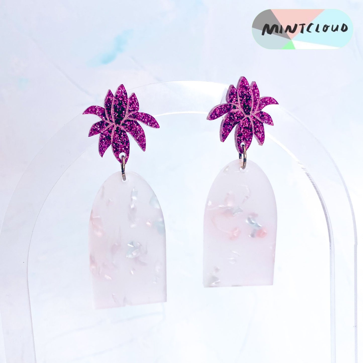 Magnolia Delight Dangles - Various Colours From Mintcloud Studio, an online jewellery store based in Adelaide South Australia