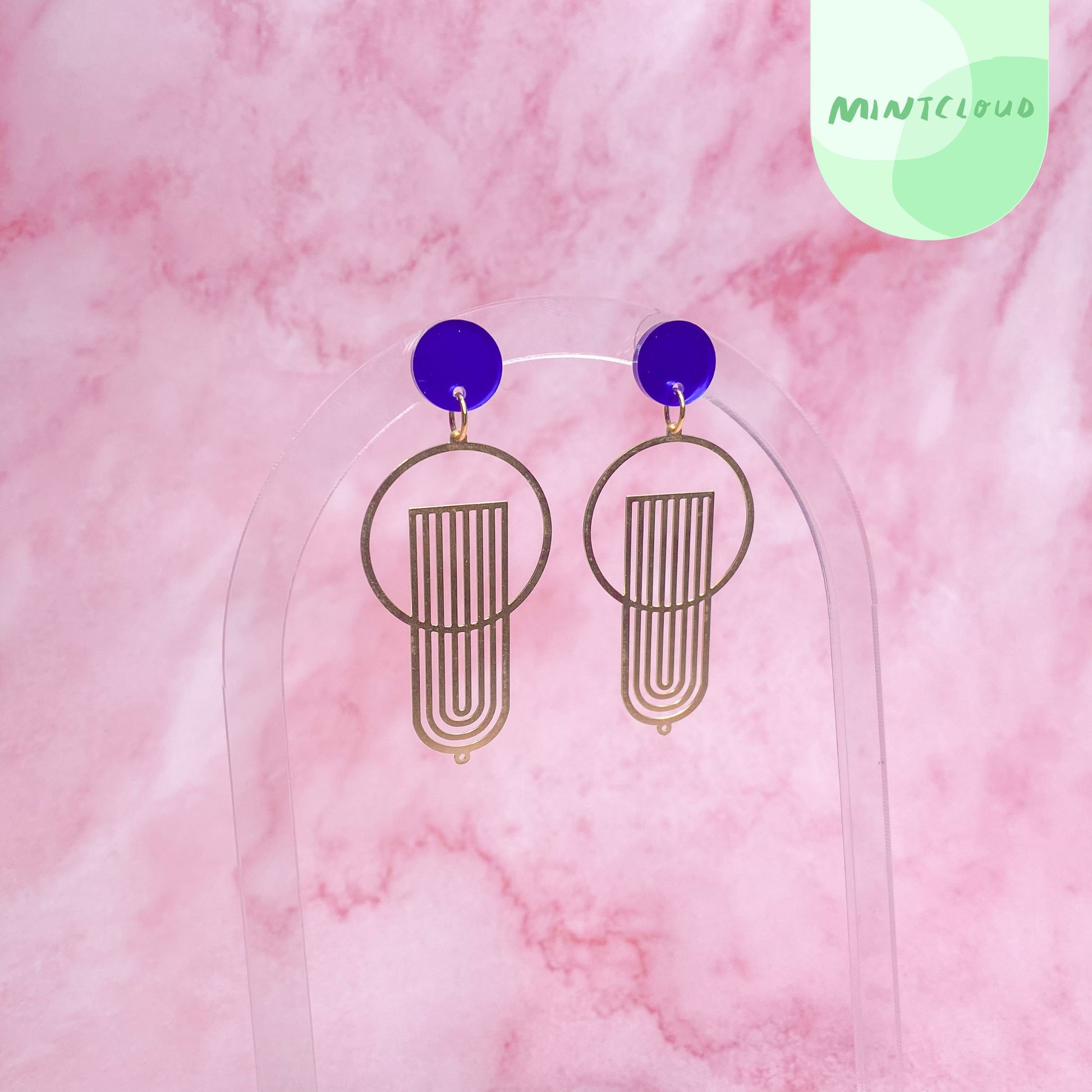 Brass Dangles - Large Art Deco From Mintcloud Studio, an online jewellery store based in Adelaide South Australia