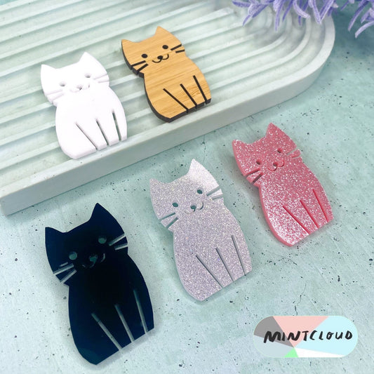 Kitty Cat Brooch - Various Colours From Mintcloud Studio, an online jewellery store based in Adelaide South Australia