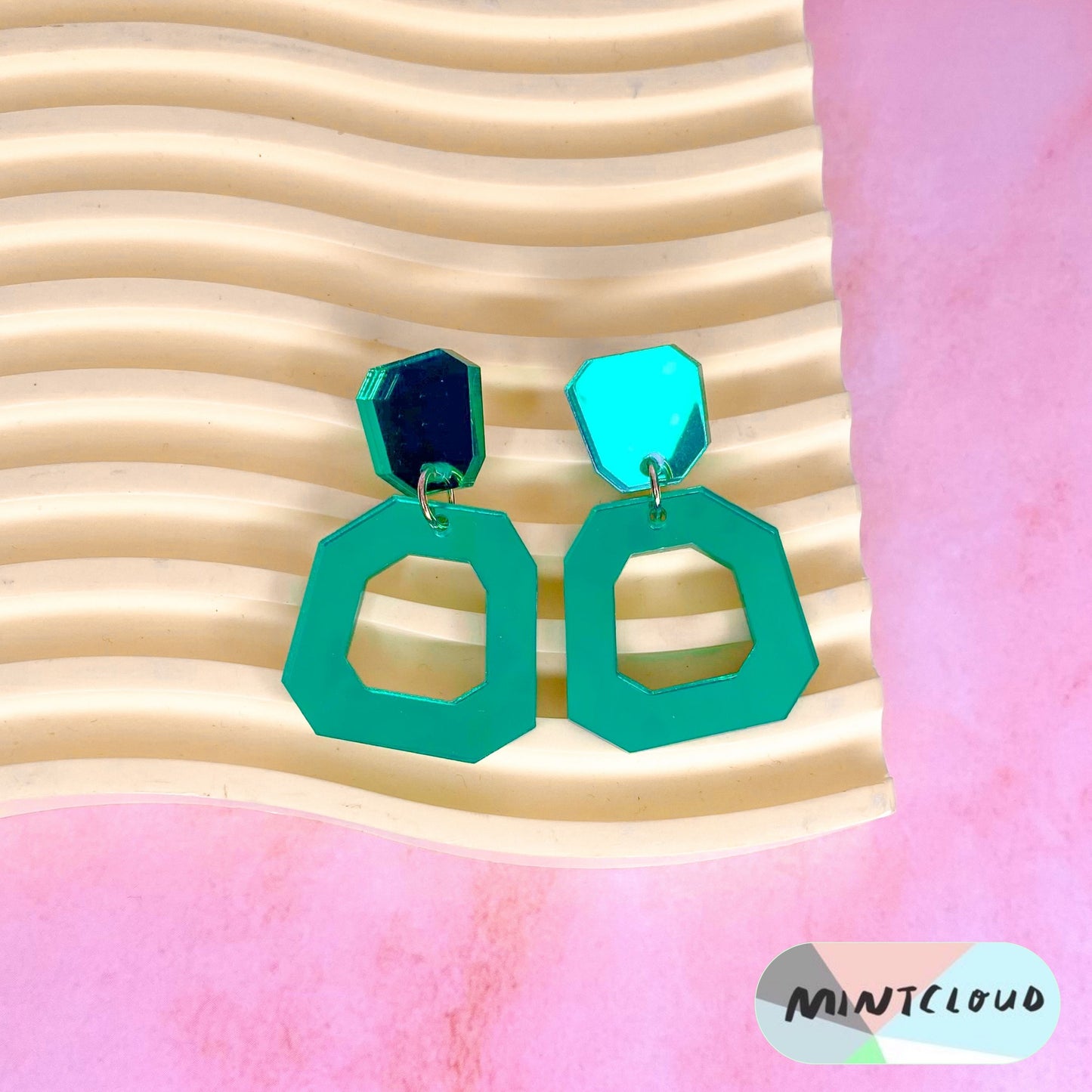 Square Hoops Dangles - Various Colours
