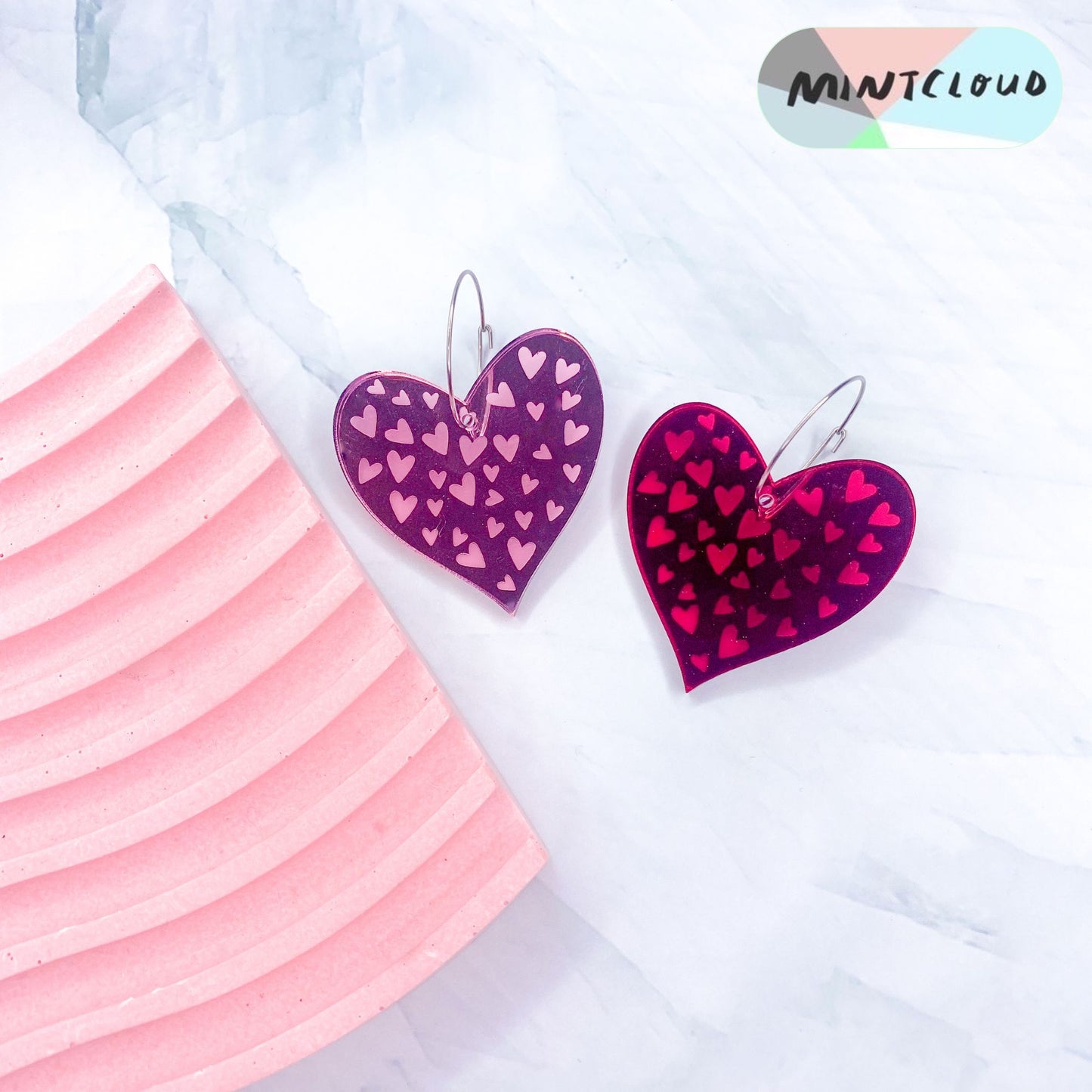 Raining Hearts Dangles - Various Colours