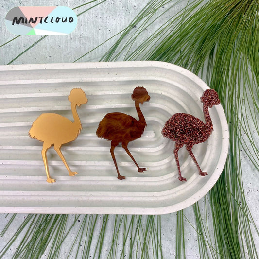Emu Brooch - Various Colours From Mintcloud Studio, an online jewellery store based in Adelaide South Australia