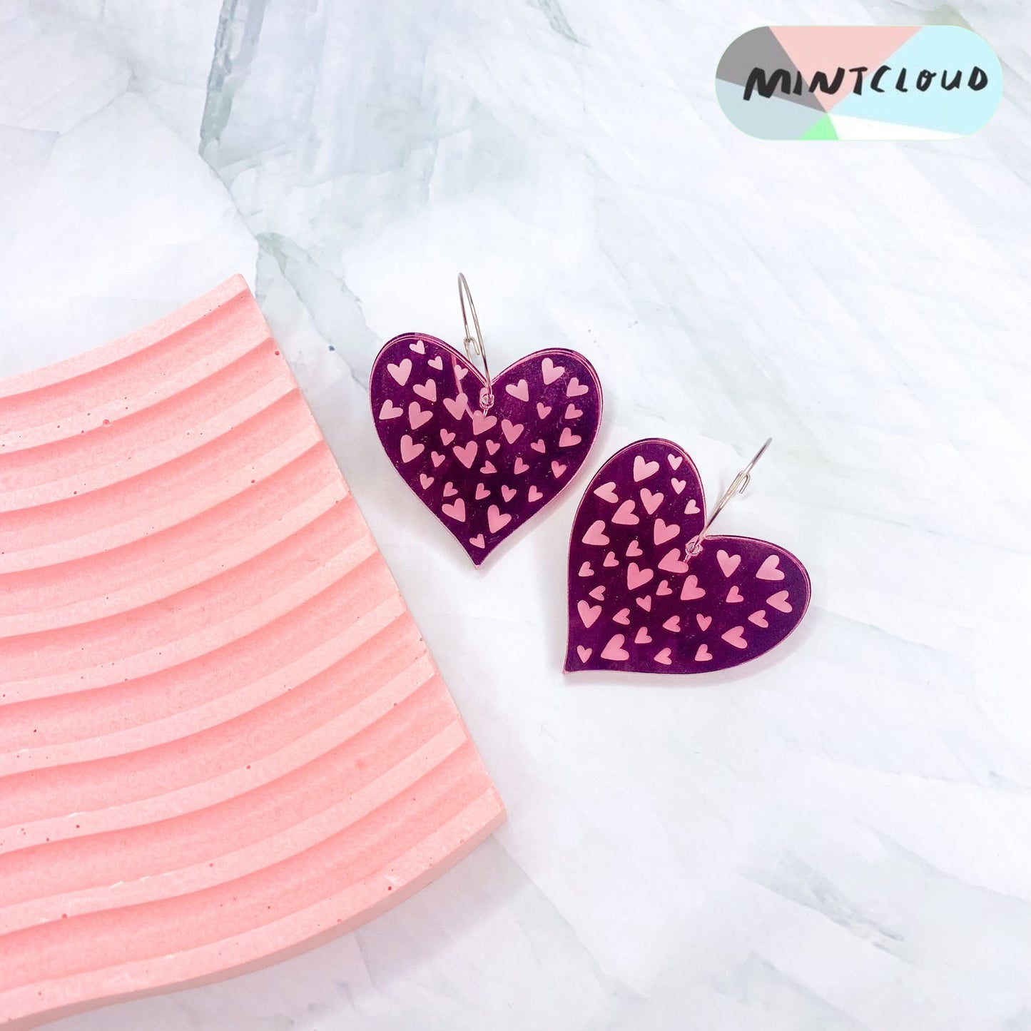 Raining Hearts Dangles - Various Colours