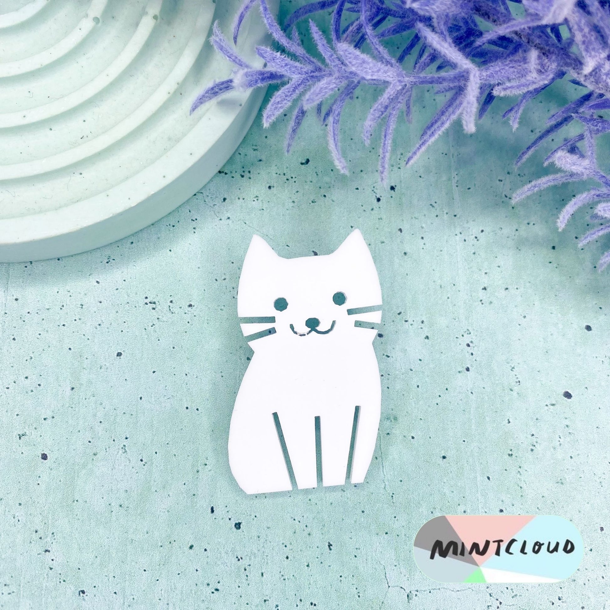 Kitty Cat Brooch - Various Colours From Mintcloud Studio, an online jewellery store based in Adelaide South Australia