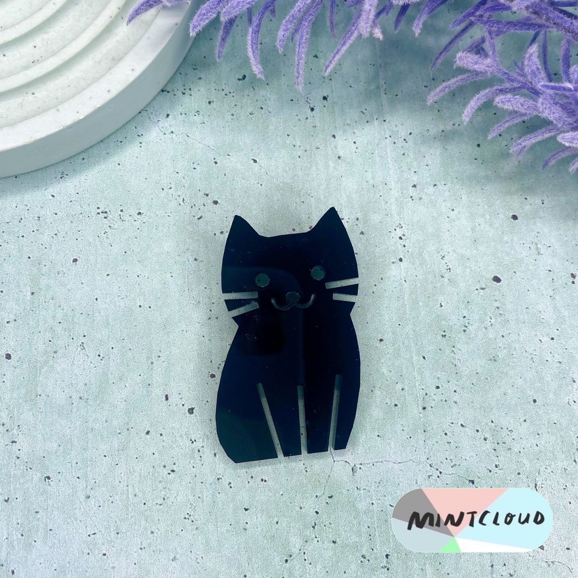 Kitty Cat Brooch - Various Colours From Mintcloud Studio, an online jewellery store based in Adelaide South Australia
