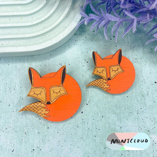 Sleeping Fox Brooch - Various Sizes