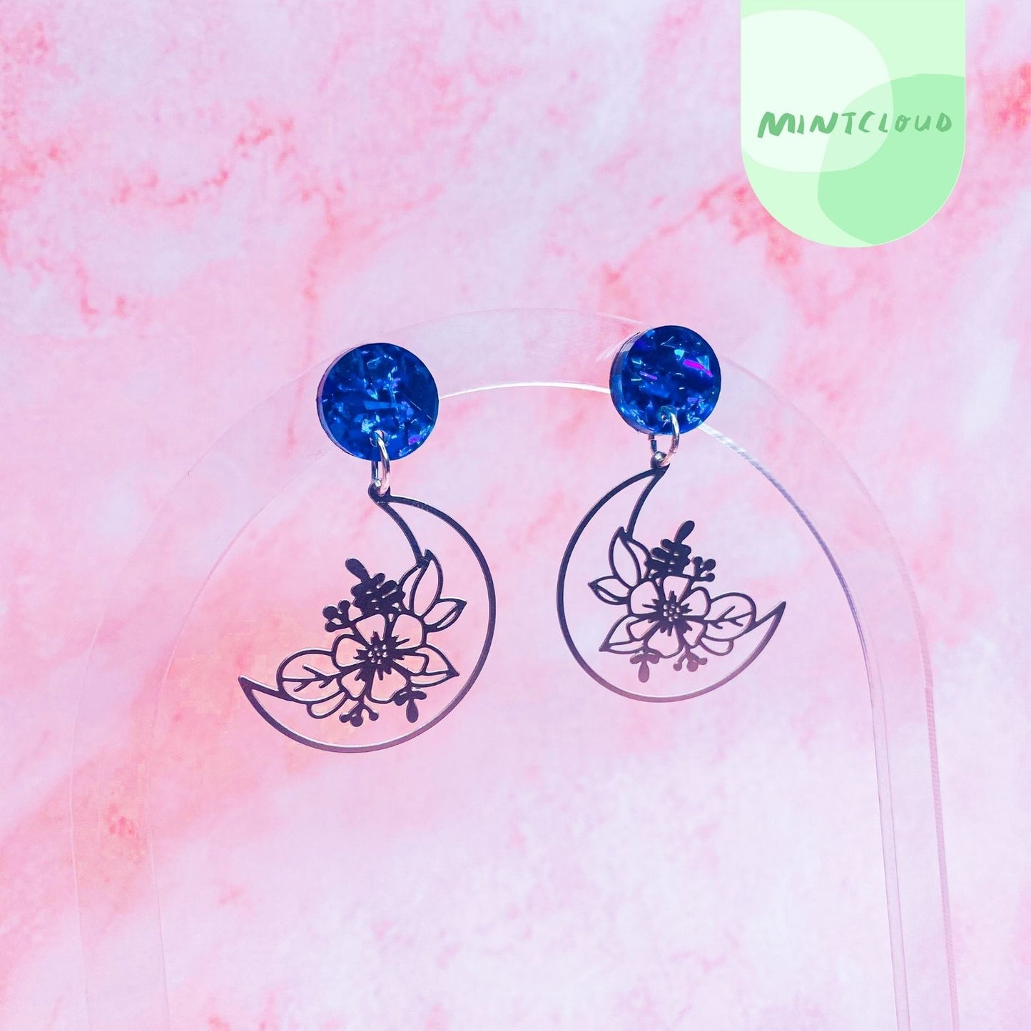 Brass Dangles - Moon Bloom