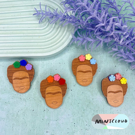 Frida Brooch - Various Colours From Mintcloud Studio, an online jewellery store based in Adelaide South Australia