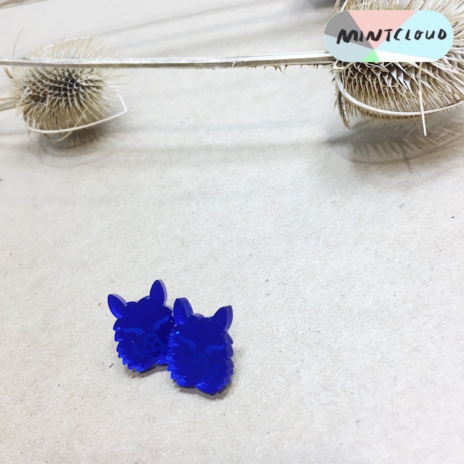 Alpaca Face Studs - Various Colours From Mintcloud Studio, an online jewellery store based in Adelaide South Australia