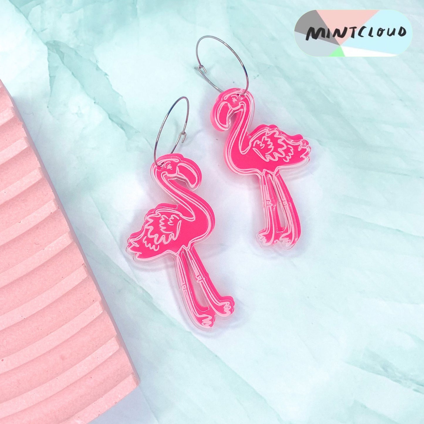 Double Flamingo Dangles - Various Colours From Mintcloud Studio, an online jewellery store based in Adelaide South Australia
