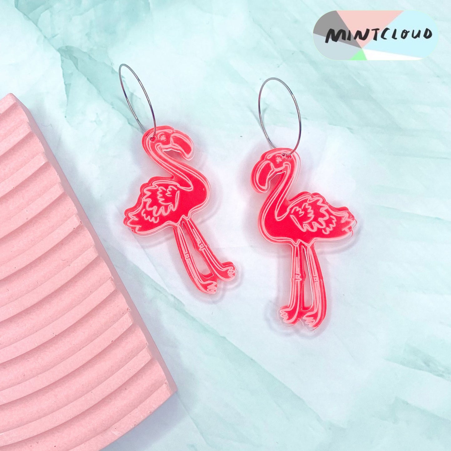 Double Flamingo Dangles - Various Colours From Mintcloud Studio, an online jewellery store based in Adelaide South Australia