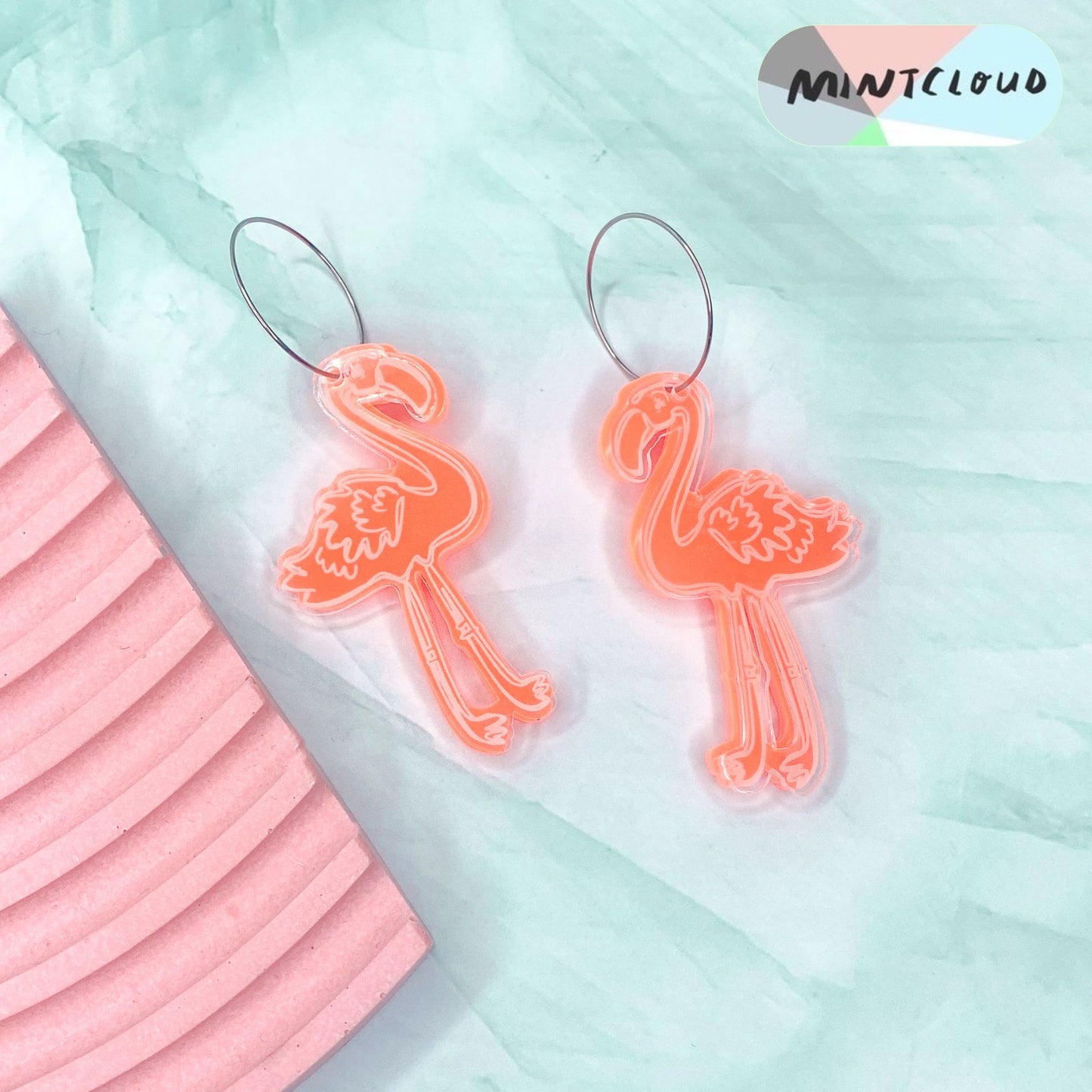 Double Flamingo Dangles - Various Colours From Mintcloud Studio, an online jewellery store based in Adelaide South Australia
