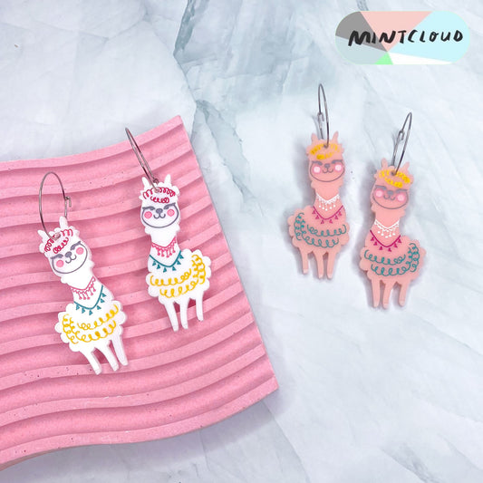 Festive Hand Painted Alpaca Dangles - Various Colours From Mintcloud Studio, an online jewellery store based in Adelaide South Australia
