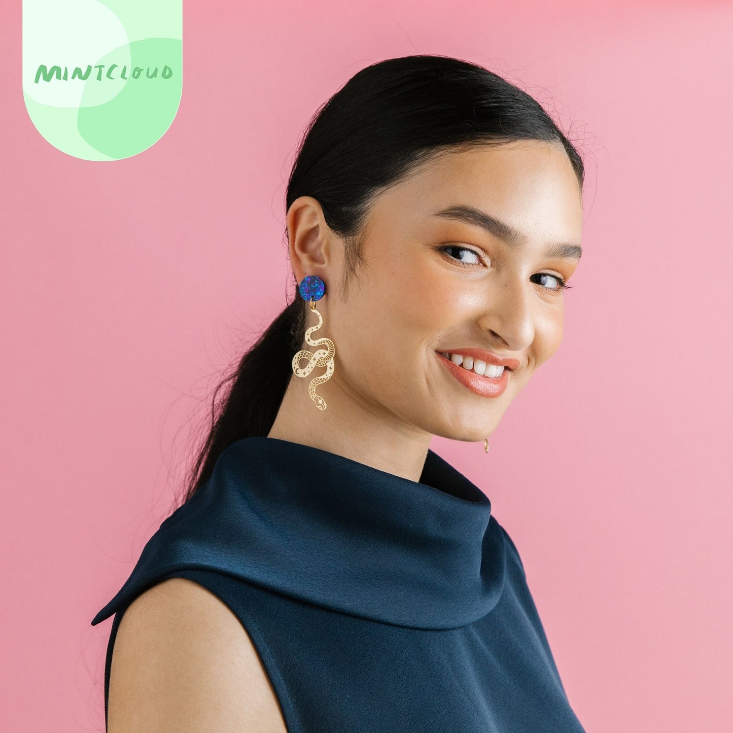 Brass Dangles - Mystic Serpent From Mintcloud Studio, an online jewellery store based in Adelaide South Australia