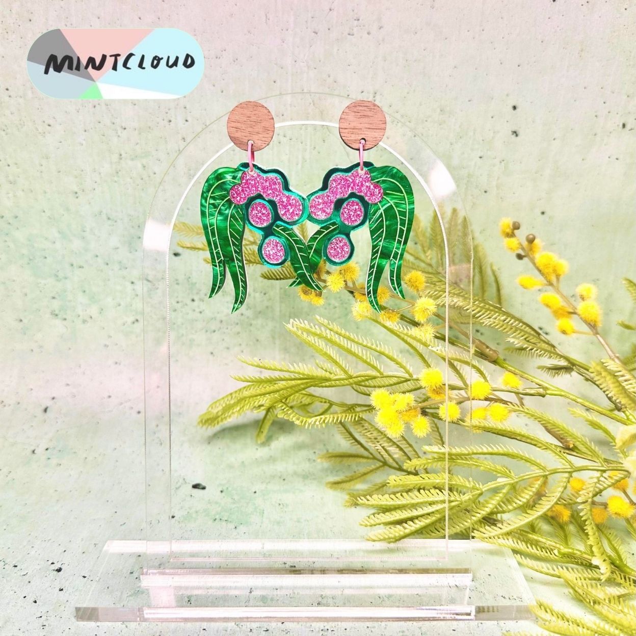 Mintcloud x Little Harlequin Studio Collaboration Earrings - Wattle Dangles Various