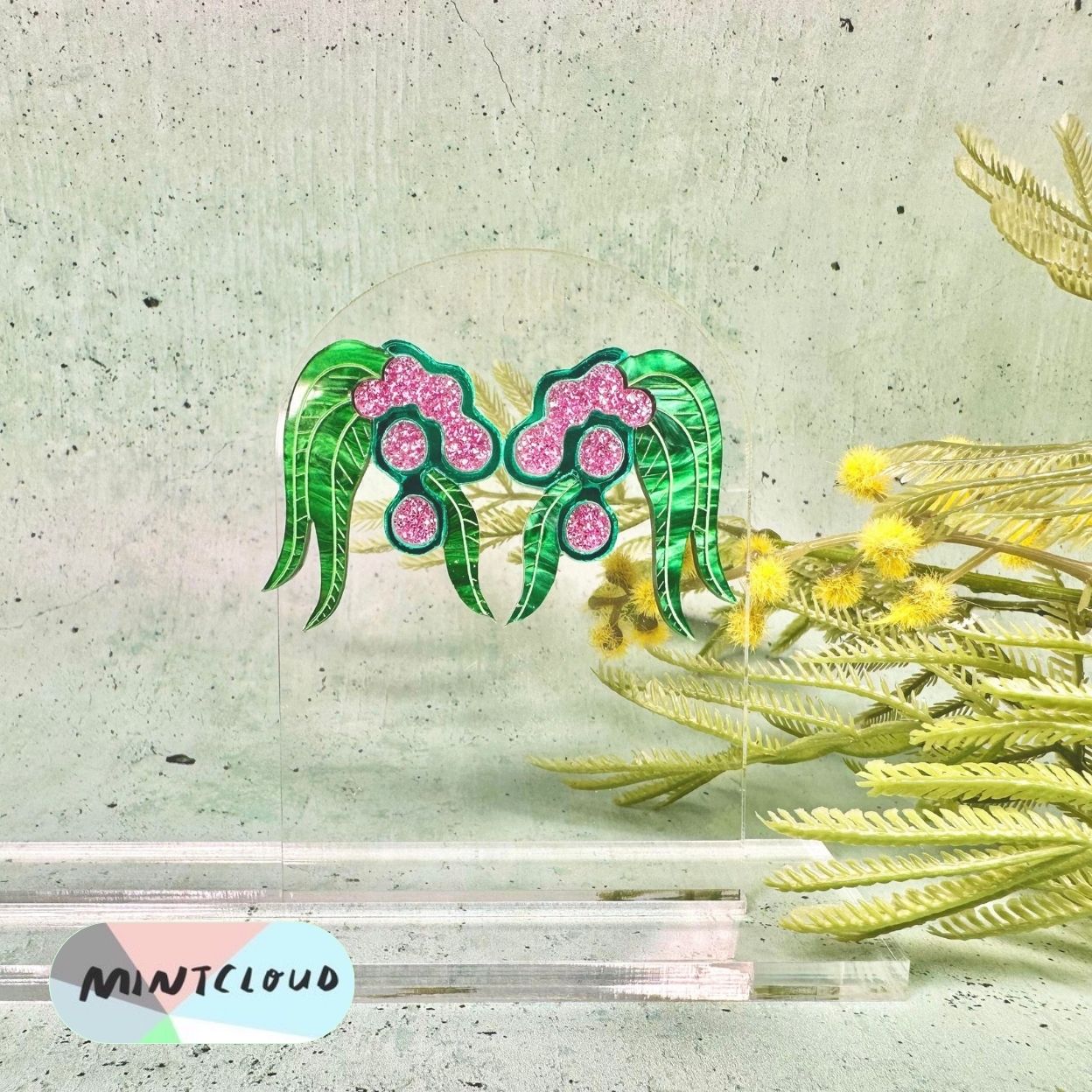 Mintcloud x Little Harlequin Studio Collaboration Earrings - Wattle Studs Various
