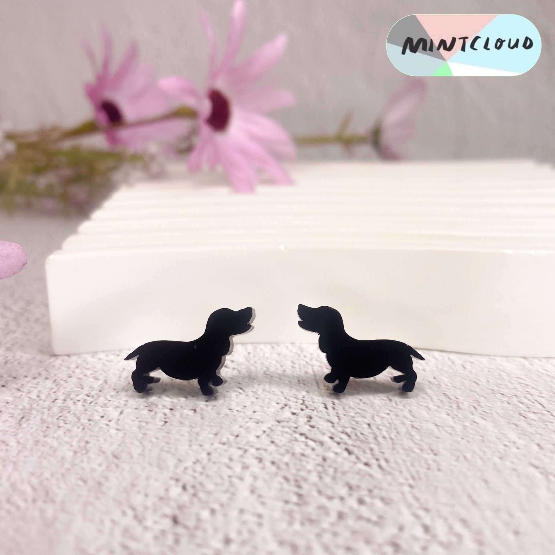 Dachshund Studs - Various Colours From Mintcloud Studio, an online jewellery store based in Adelaide South Australia