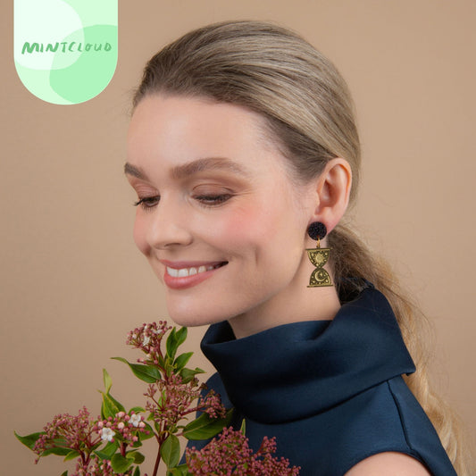 Brass Dangles - Mystic Hourglass From Mintcloud Studio, an online jewellery store based in Adelaide South Australia