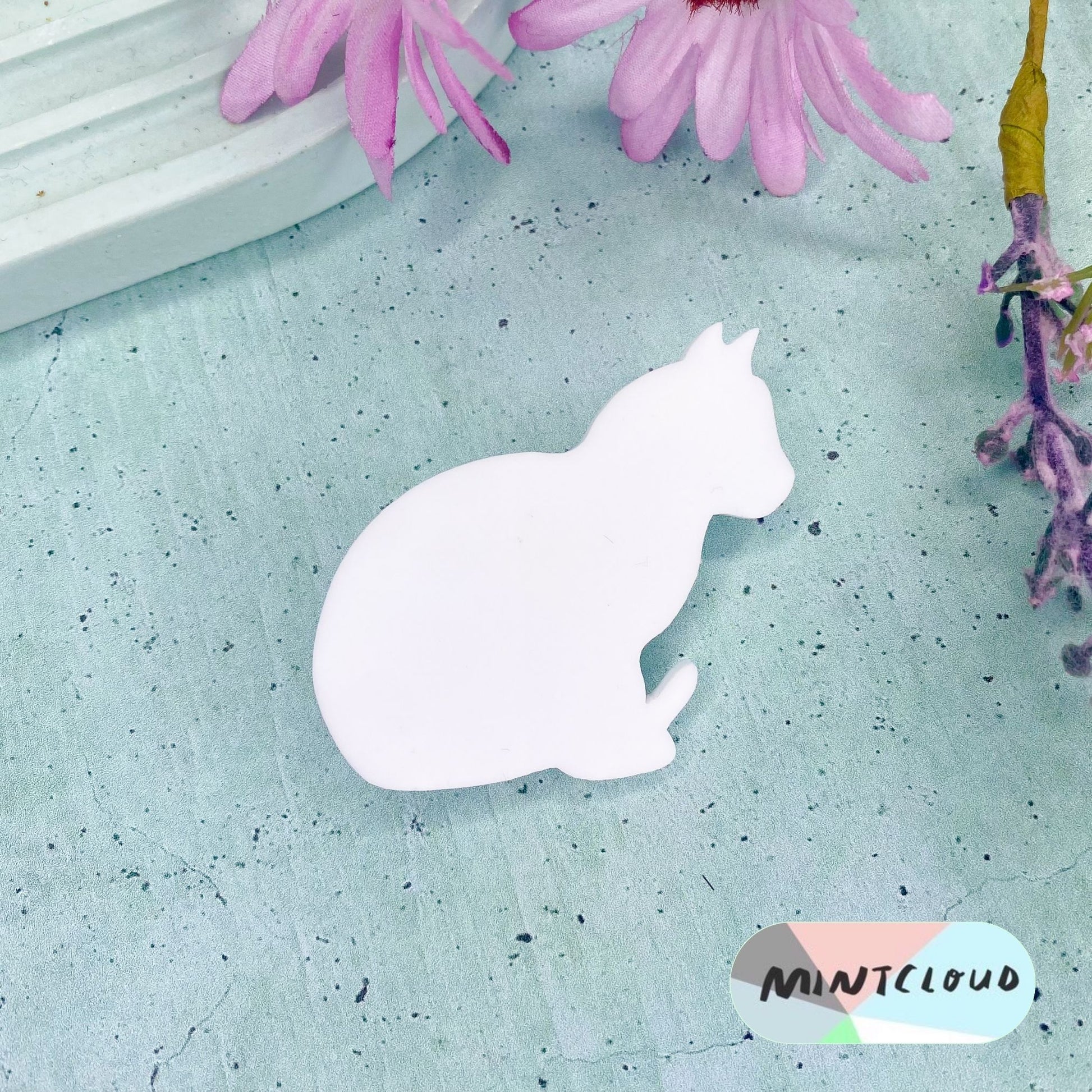 Cat Sitting Brooch - Various Colours From Mintcloud Studio, an online jewellery store based in Adelaide South Australia