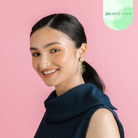 Brass Dangles - Daisy From Mintcloud Studio, an online jewellery store based in Adelaide South Australia