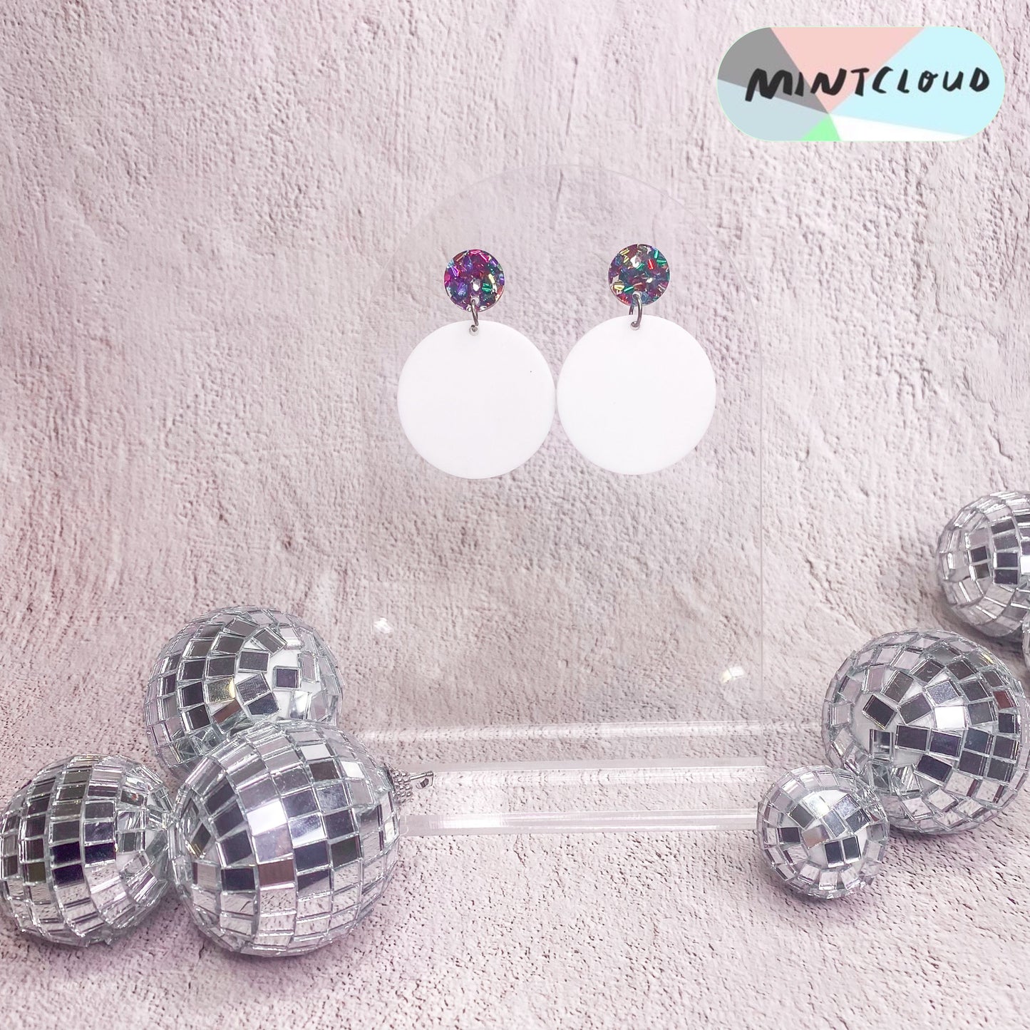 Disco Glitzy Pop Dangles - Various Colours From Mintcloud Studio, an online jewellery store based in Adelaide South Australia
