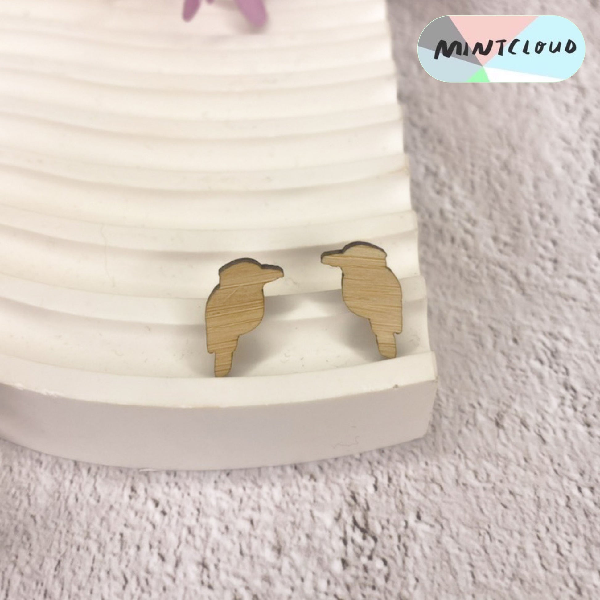 Kookaburra Studs - Various Colours From Mintcloud Studio, an online jewellery store based in Adelaide South Australia