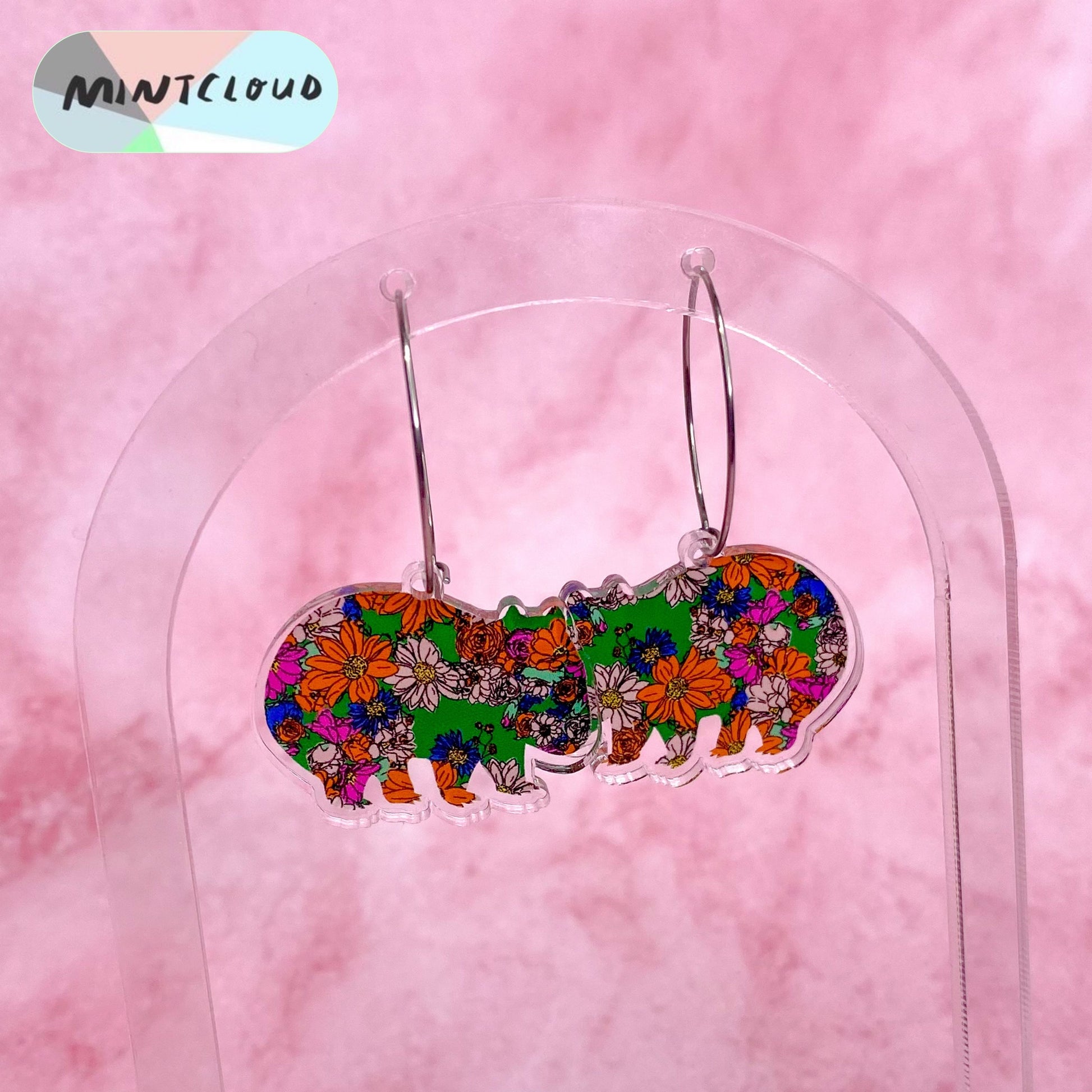Floral Printed Aussie Animals Dangles - Various Designs From Mintcloud Studio, an online jewellery store based in Adelaide South Australia