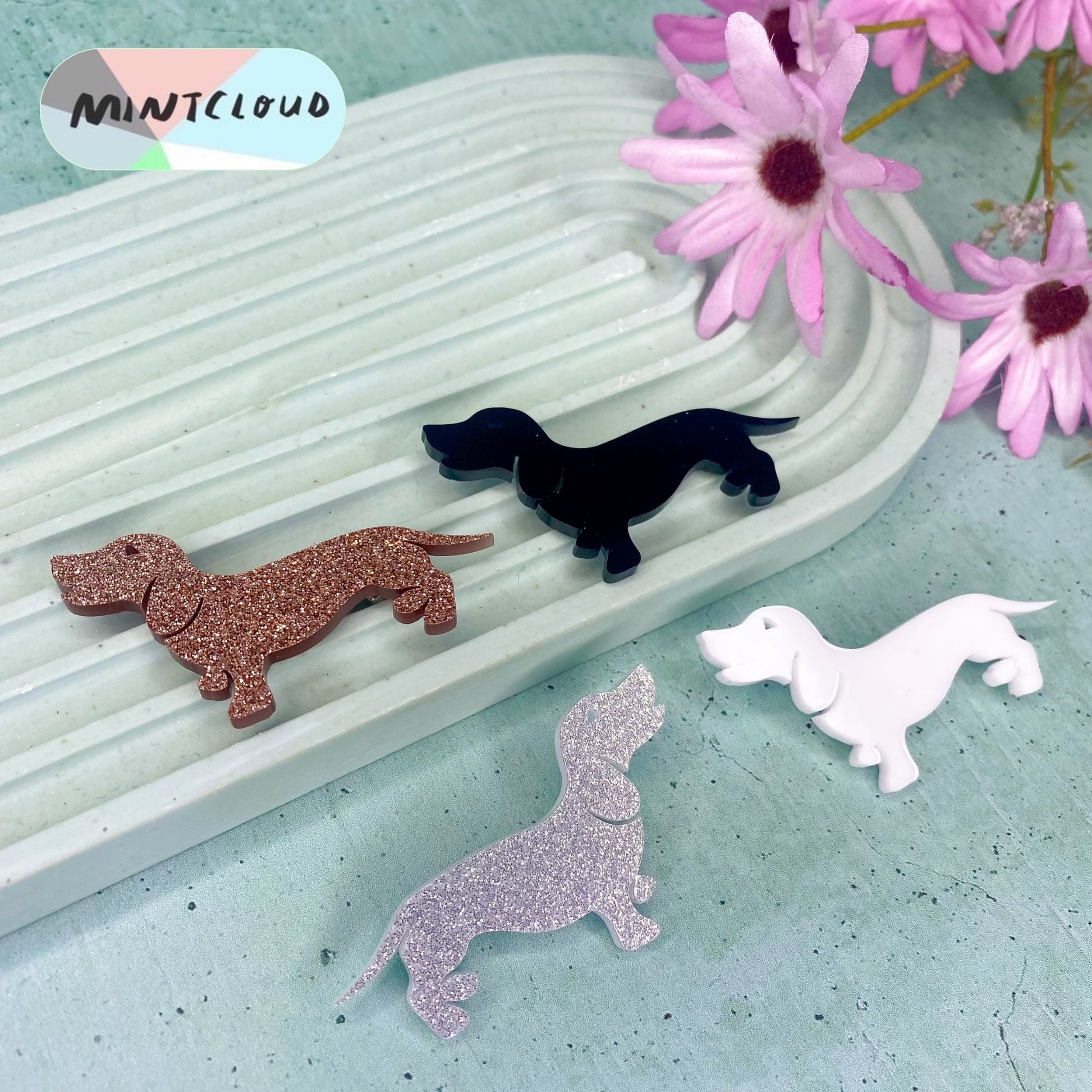 Dachshund Brooch - Various Colours From Mintcloud Studio, an online jewellery store based in Adelaide South Australia
