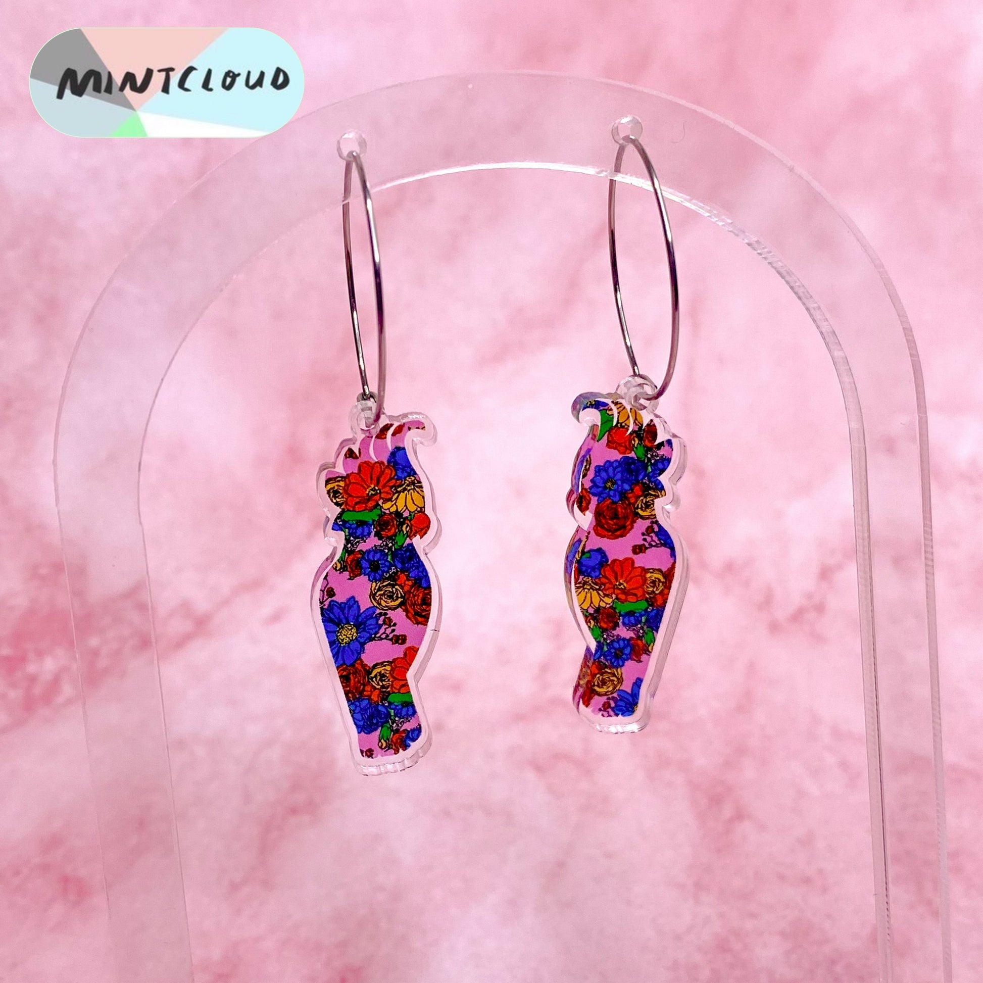 Floral Printed Aussie Animals Dangles - Various Designs From Mintcloud Studio, an online jewellery store based in Adelaide South Australia