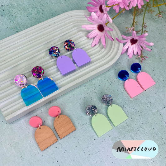 Hygge Stud Top Dangles - Various Colours From Mintcloud Studio, an online jewellery store based in Adelaide South Australia