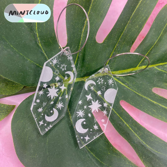 Crystal Galaxy Dangles From Mintcloud Studio, an online jewellery store based in Adelaide South Australia