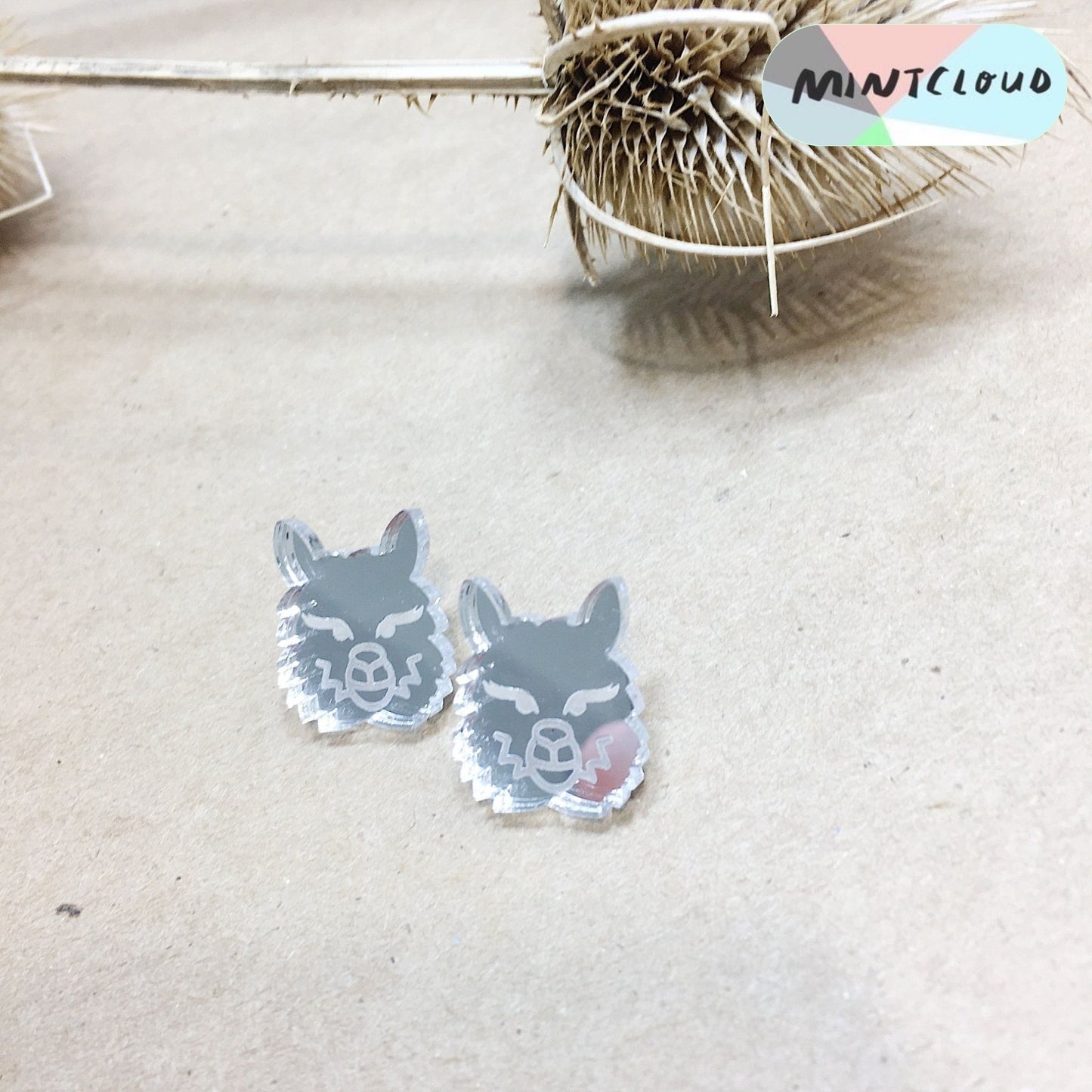 Alpaca Face Studs - Various Colours From Mintcloud Studio, an online jewellery store based in Adelaide South Australia