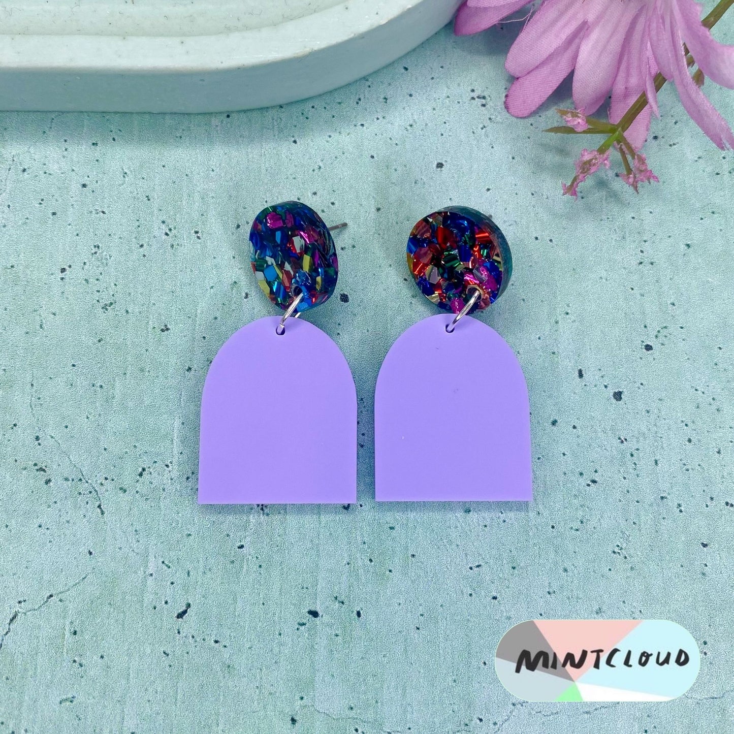 Hygge Stud Top Dangles - Various Colours From Mintcloud Studio, an online jewellery store based in Adelaide South Australia