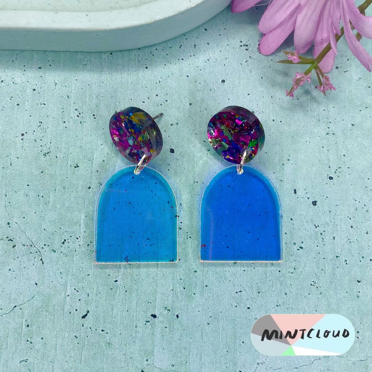 Hygge Stud Top Dangles - Various Colours From Mintcloud Studio, an online jewellery store based in Adelaide South Australia