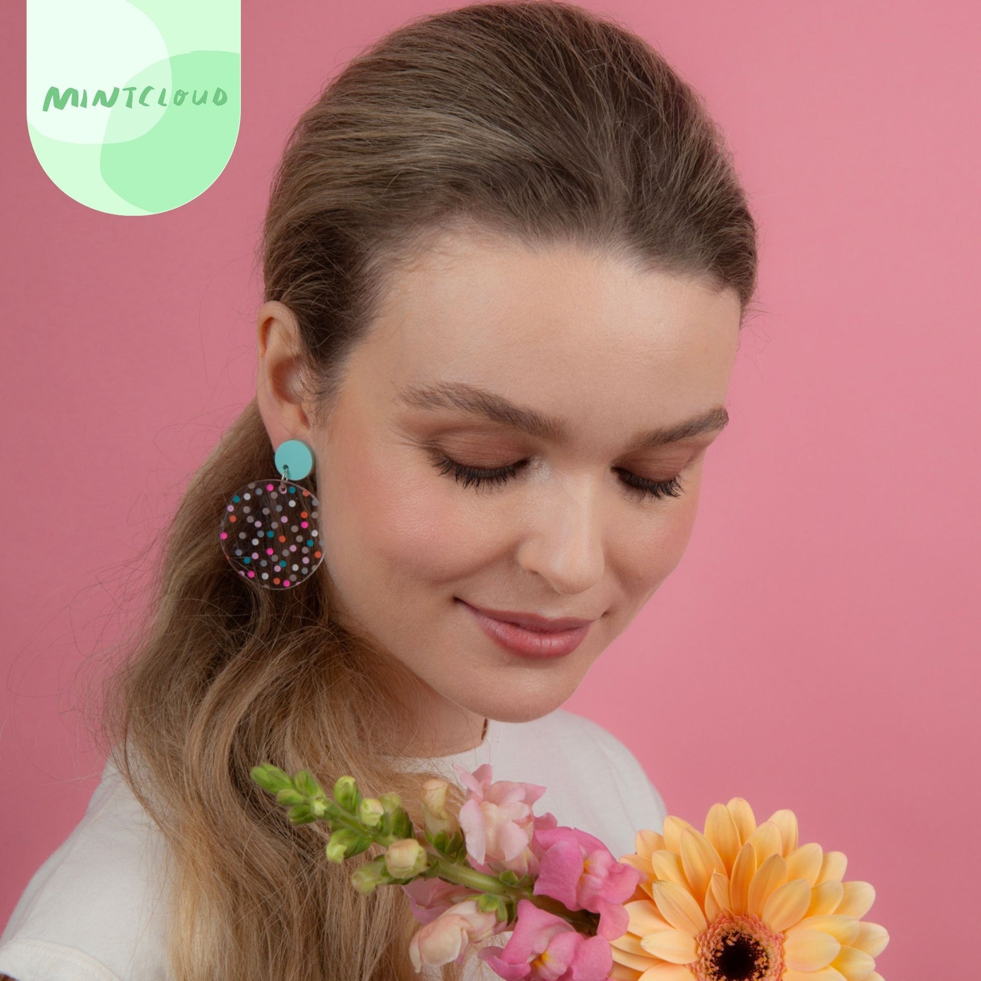 Confetti Dot Dangles - Various Colours From Mintcloud Studio, an online jewellery store based in Adelaide South Australia