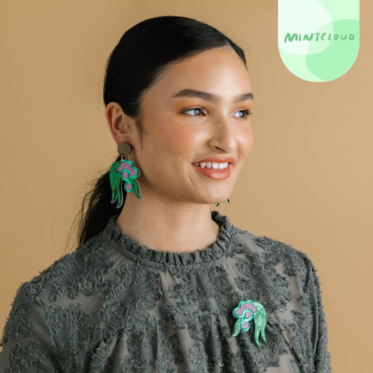 Mintcloud x Little Harlequin Studio Collaboration Earrings - Wattle Dangles Various