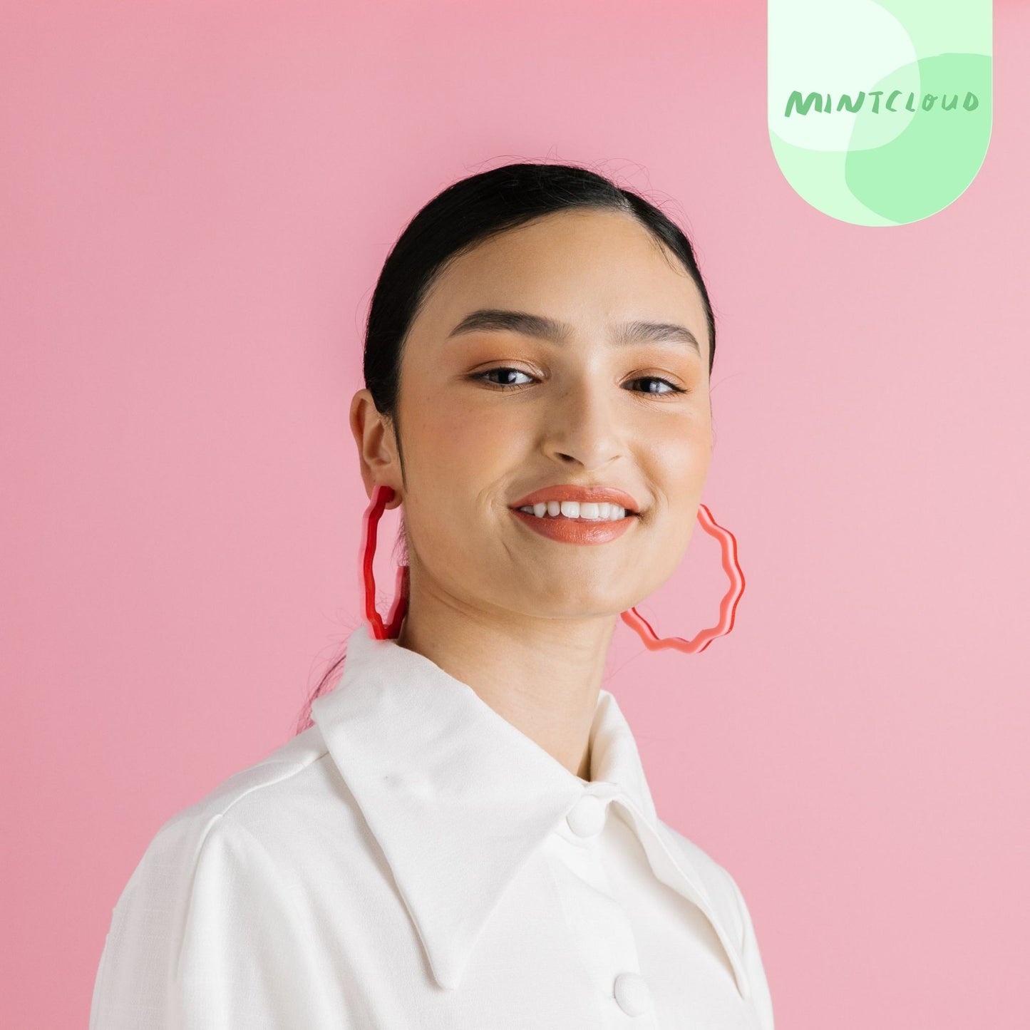 Closet Mod x Mintcloud Collaboration Earrings - Holiday Hoop From Mintcloud Studio, an online jewellery store based in Adelaide South Australia