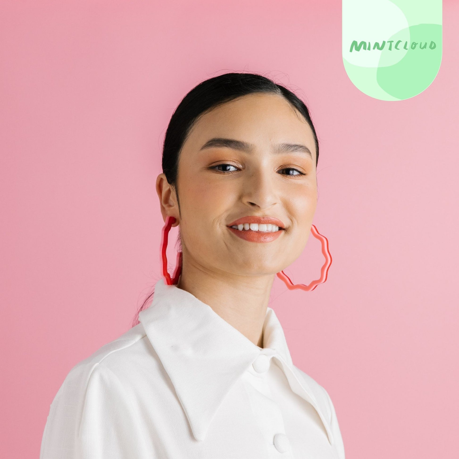 Closet Mod x Mintcloud Collaboration Earrings - Holiday Hoop From Mintcloud Studio, an online jewellery store based in Adelaide South Australia