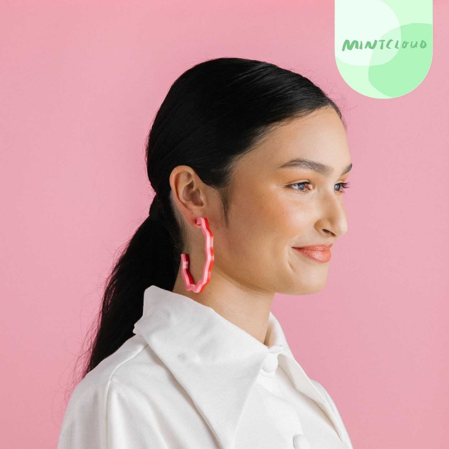 Closet Mod x Mintcloud Collaboration Earrings - Holiday Hoop From Mintcloud Studio, an online jewellery store based in Adelaide South Australia
