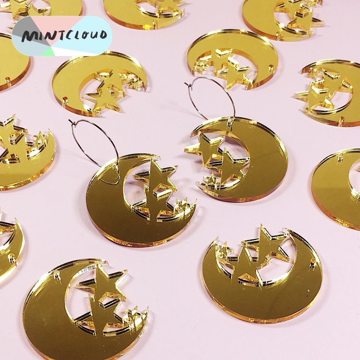 Moon and Stars Dangles - Various Colours
