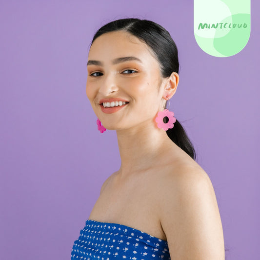 Coloured Daisy Dangles - Various Colours From Mintcloud Studio, an online jewellery store based in Adelaide South Australia